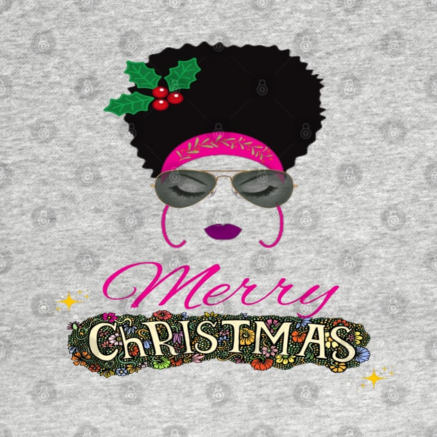 African American Woman Merry Christmas by Cheri Carlisa Designs